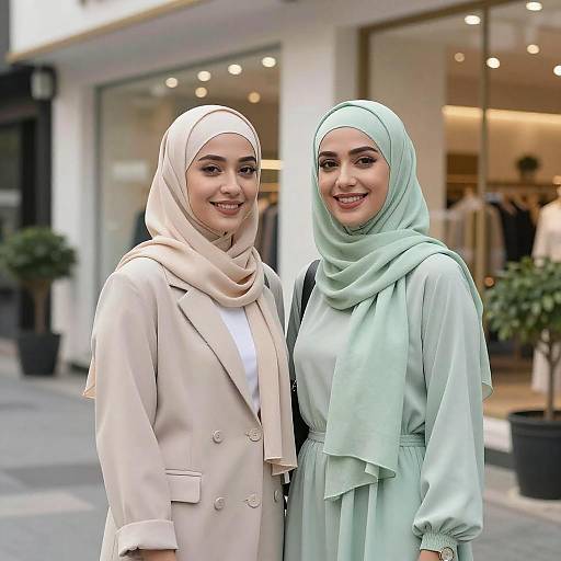Smiling Women in Urban Hijabs