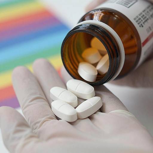Close-Up of Pills and Latex Gloves
