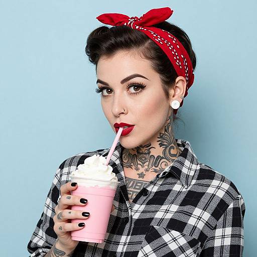 Vintage Style Woman with Tattoos