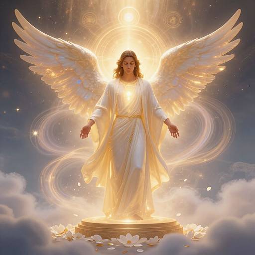 Enlightened Man with Angelic Wings