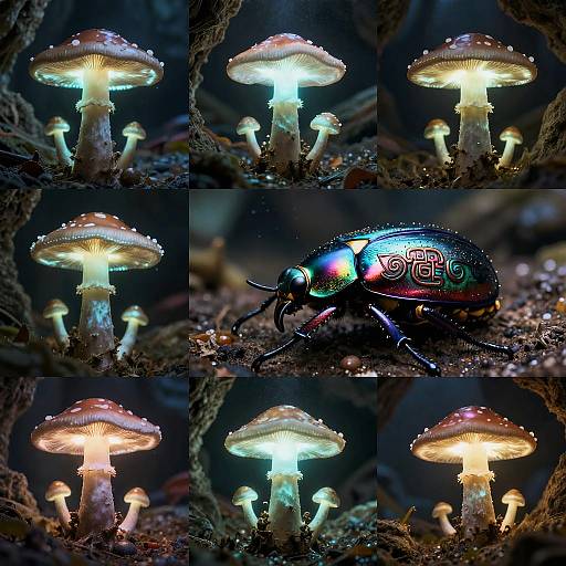 Glowing Mushroom Cavern Collage