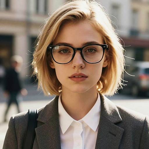 Photorealistic Blonde Businesswoman Portrait