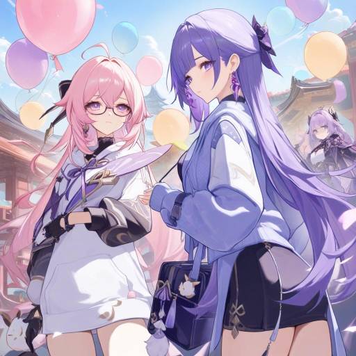 Genshin Impact Girls with Colorful Styles