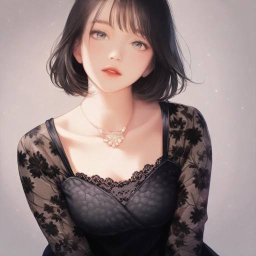 Realistic Portrait of Aino Minako in Black Dress