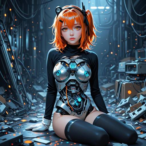 Futuristic Cybernetic Cowboy Shot