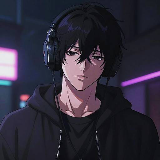 Mysterious Manhwa Boy with Headphones
