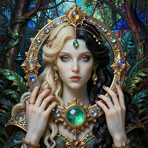 Intricate Ivory and Jade Amulet