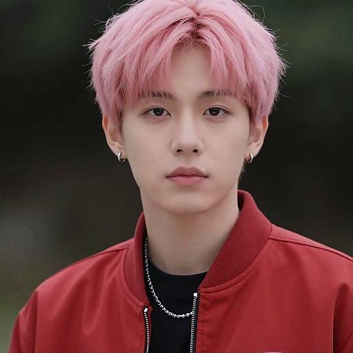 Close-Up Portrait with Pink Hair