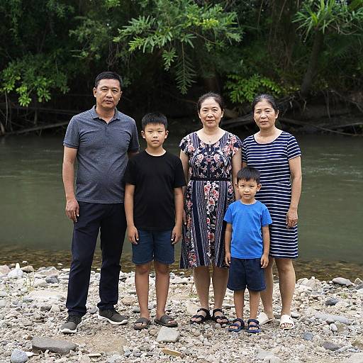 Family Portrait by the Riverbank