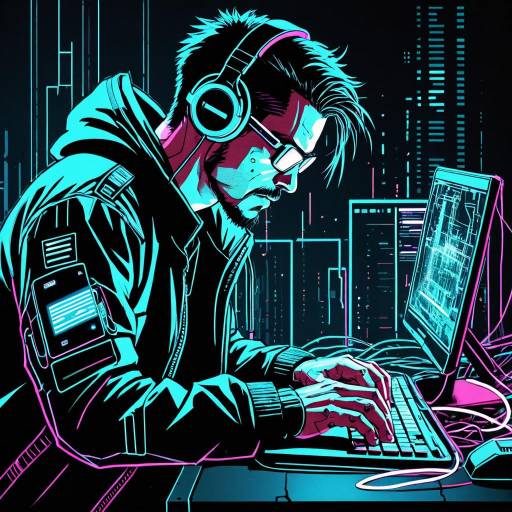 Cyberpunk Hacker at Computer
