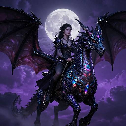 Enigmatic Female Dragon Rider in Twilight