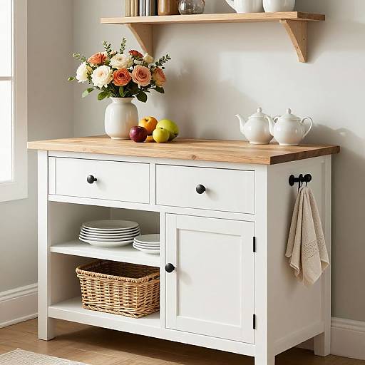 Americana White Kitchen Island Decor