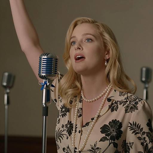 Vintage Glamour: Singer in Spotlight