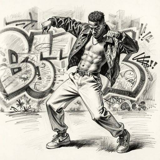 Edgar Degas Style Hip-Hop Dancer Sketch