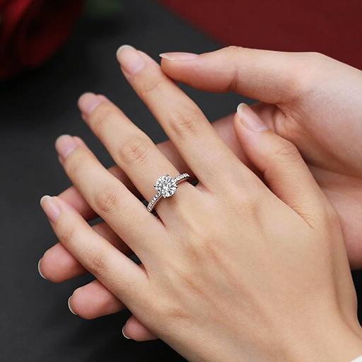 Close-Up of Hands with Diamond Ring