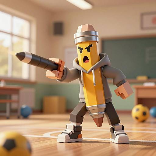 Grumpy Pencil Knight in Action