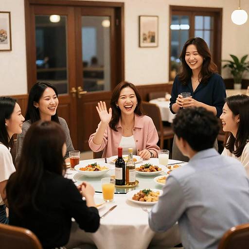 Joyful Gathering at Round Table