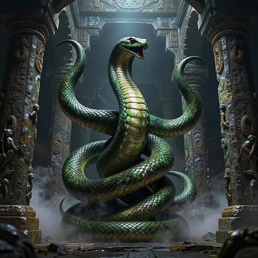 Emerald Serpent Arms from Stone Pillars