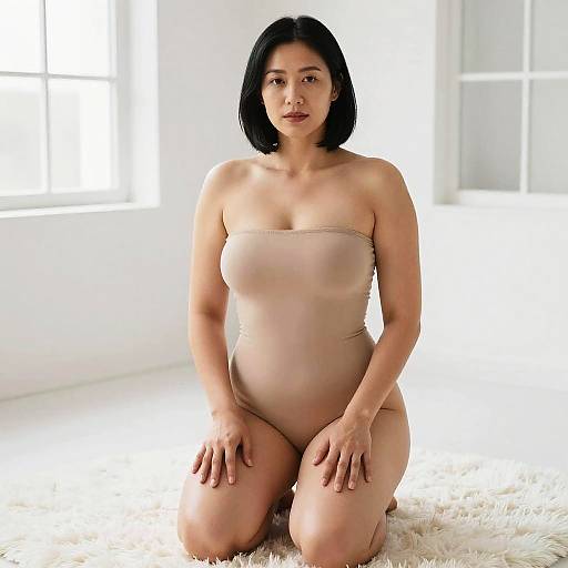 Elegant Portrait of Kneeling Woman