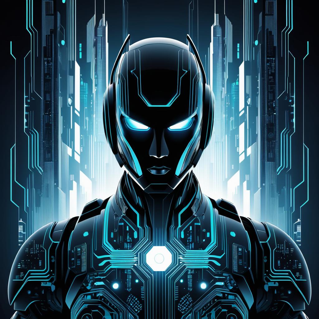 Futuristic Robot Cover Print Design