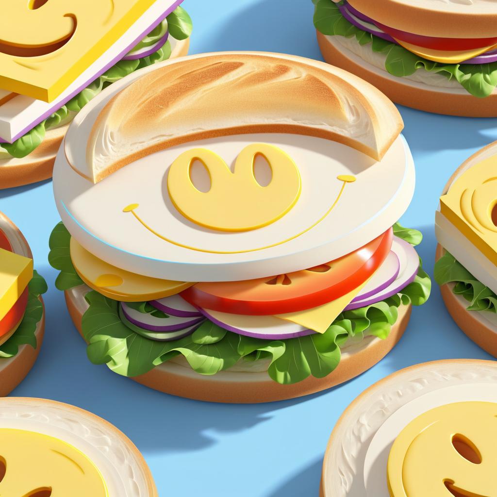 Delightful 3D Sandwich Art with Happy Face