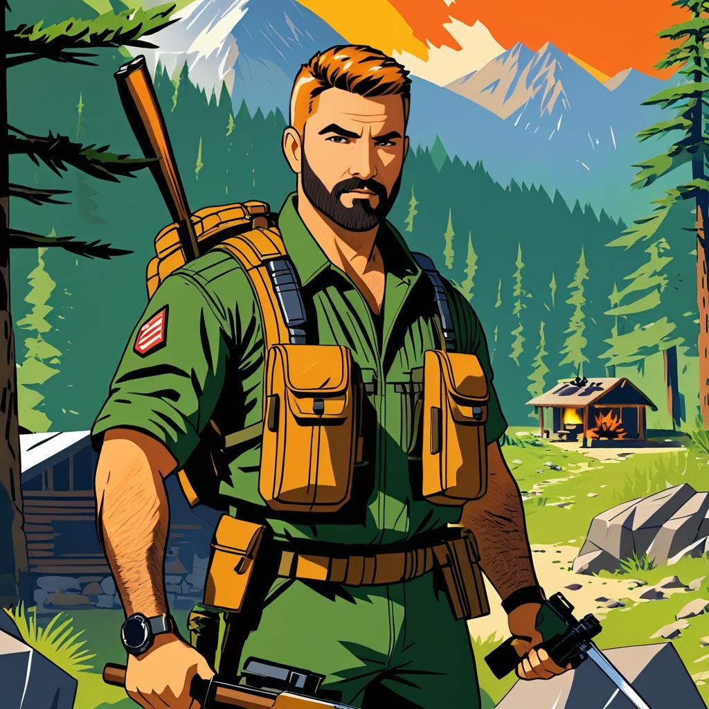 Rugged GI Joe Ranger in Wilderness