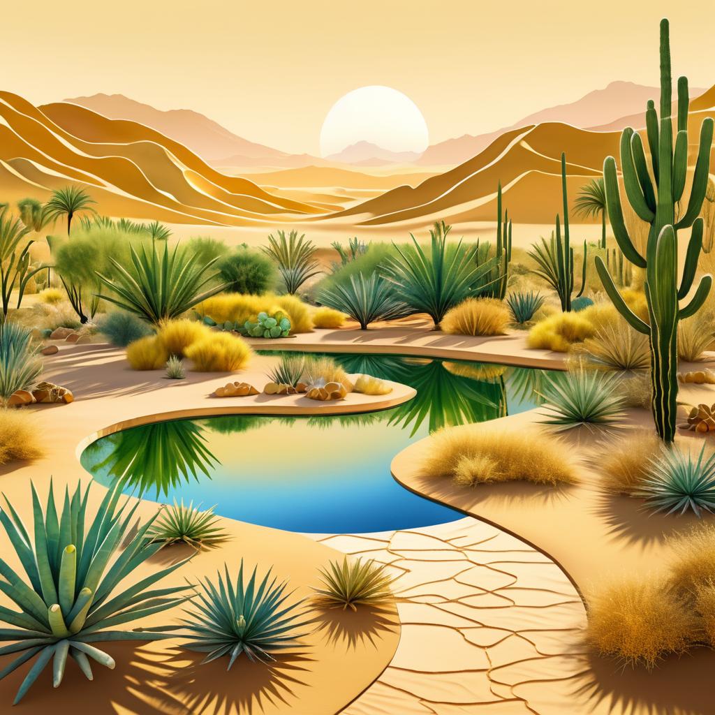 Enchanting Desert Oasis Illustrated by Kahlo