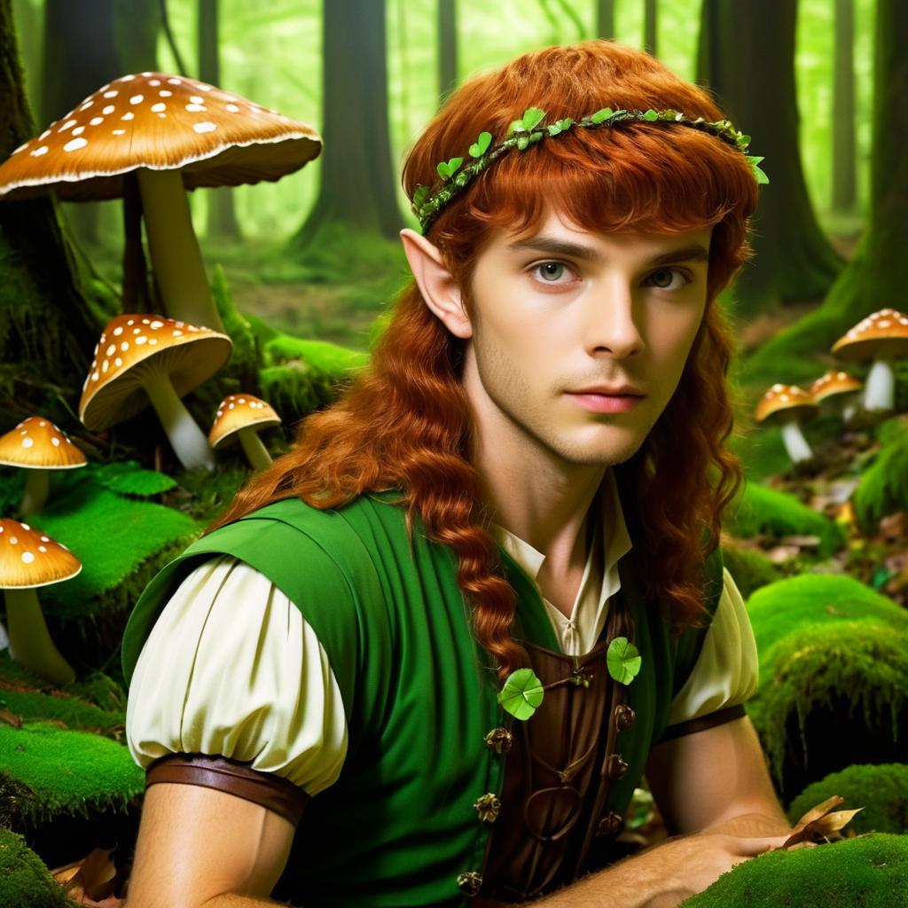 Half-Elf Surrounded by Forest Mushrooms