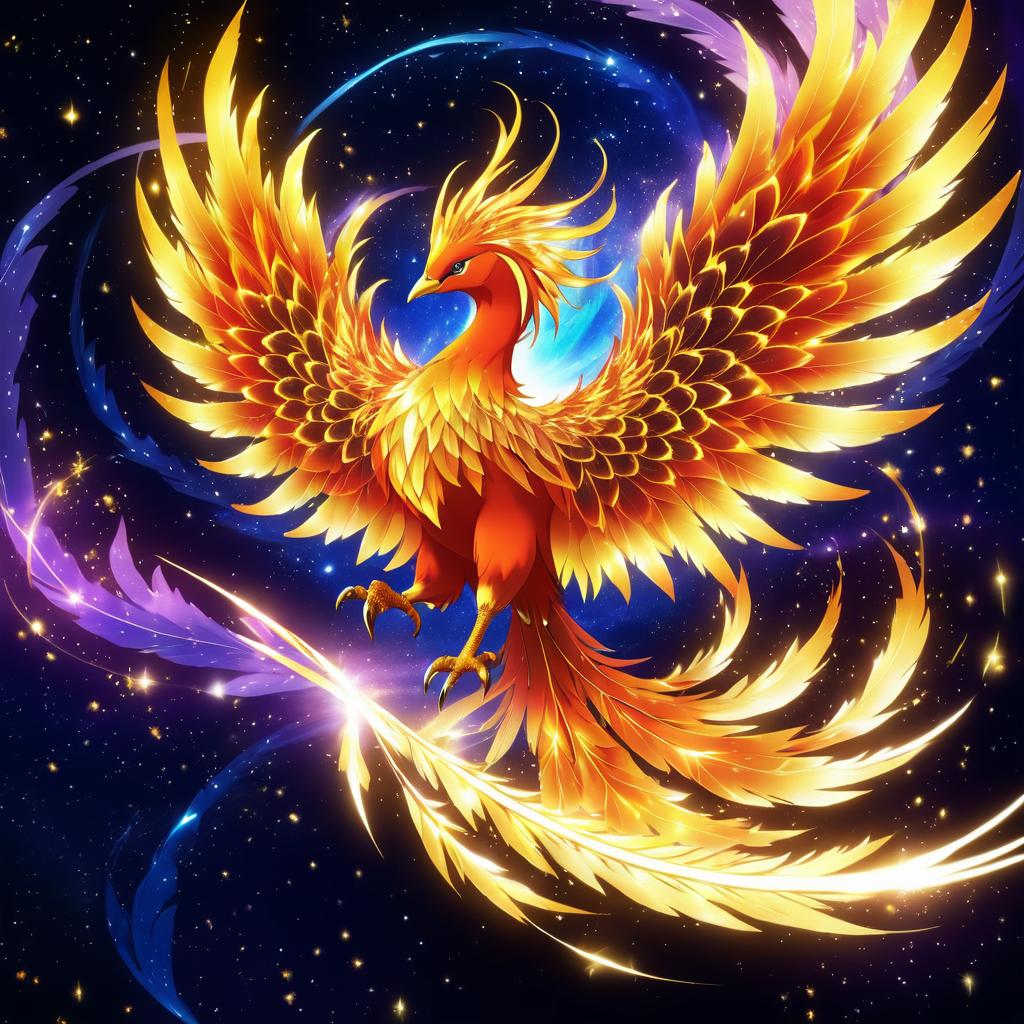 Radiant Phoenix in Celestial Flight