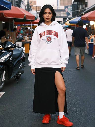 Photograph of a young woman with medium-length black hair, wearing a white 