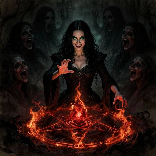 Medieval Sorceress with Glowing Eyes