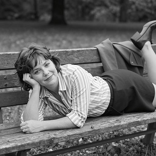 Charming Black and White Female Portrait