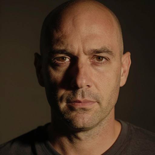 Dramatic Portrait of a Bald Man