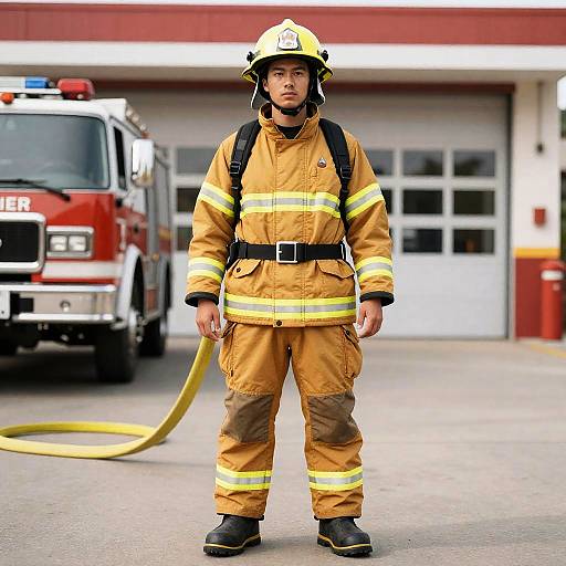 Adult Fireman Costume with Firefighters