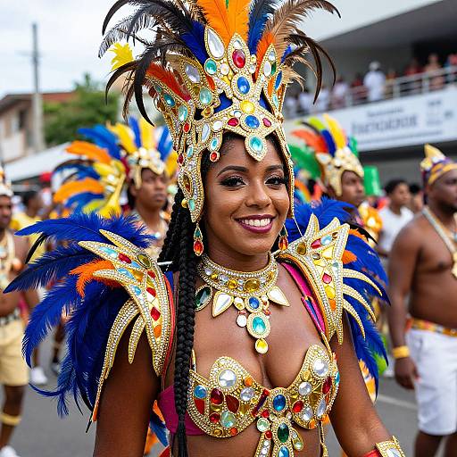 Trinidadian Woman in Carnival Costume