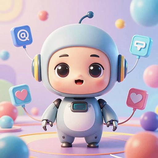 Cute Babytron Anime Robot Character