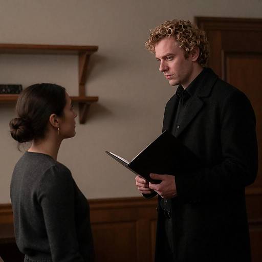 Dimly Lit Room, Tense Portrait Pair