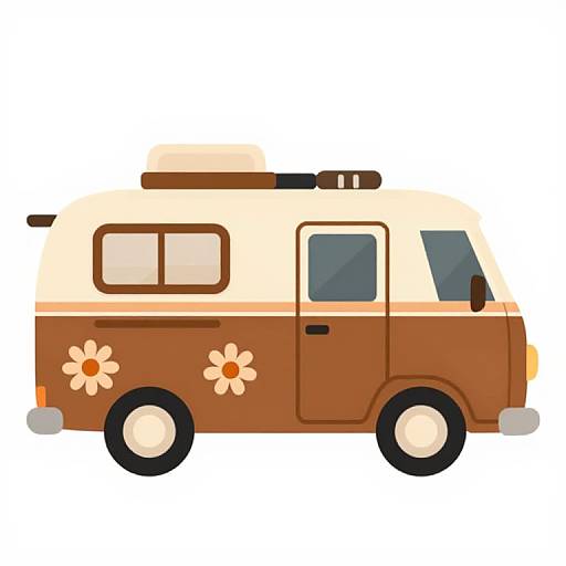 60s Hippie Brownie Camper Van