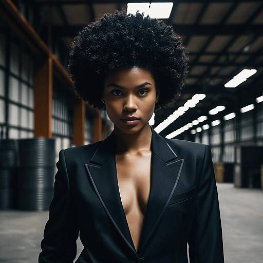 Chic Afro in Industrial Fashion Editorial