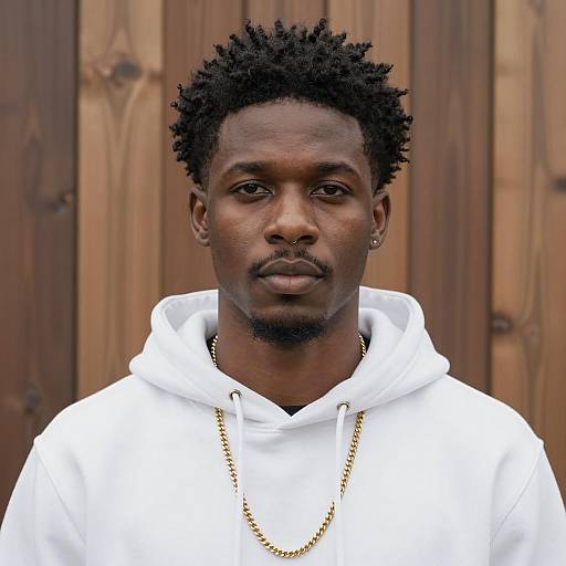 Portrait of Man in Hoodie and Chain