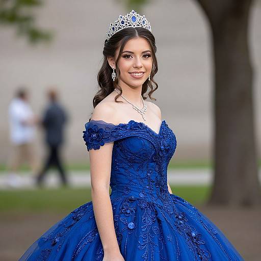 Royal Blue Quinceañera Portrait