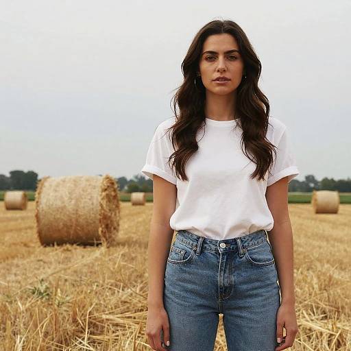 Confident Woman in a Rustic Field