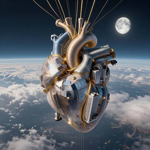 Sky Cities Connected by Golden Cords