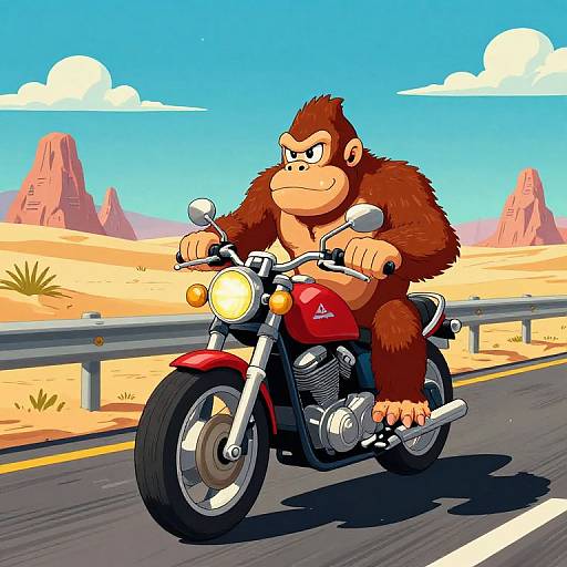 Retro Sci-Fi Donkey Kong Motorcycle Ride