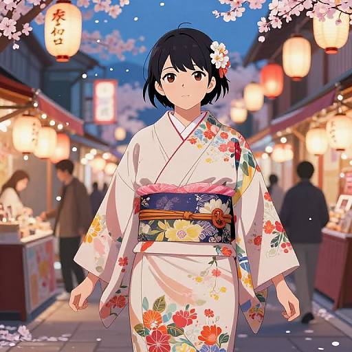 Thicc Japanese Girl in Twilight Market