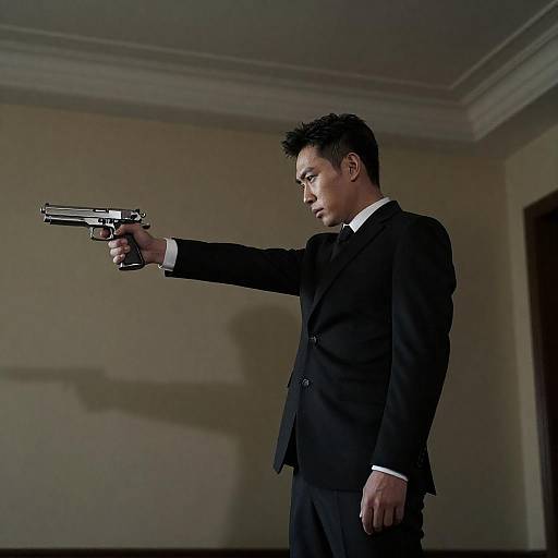 Mysterious Man with Silver Gun