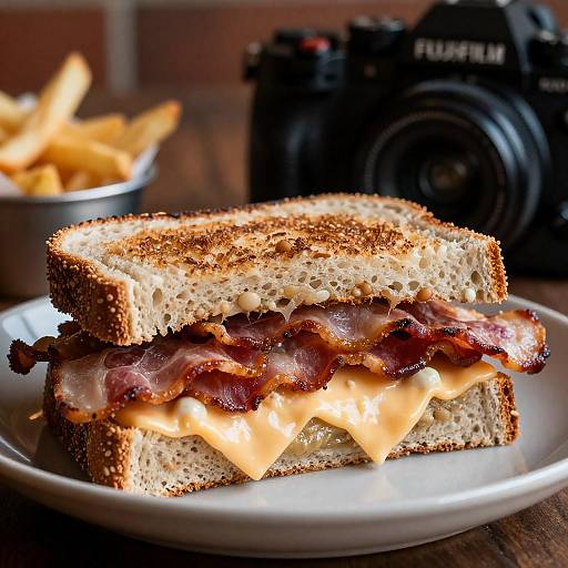 Photorealistic Extra Bacon BLT on Seed Bread