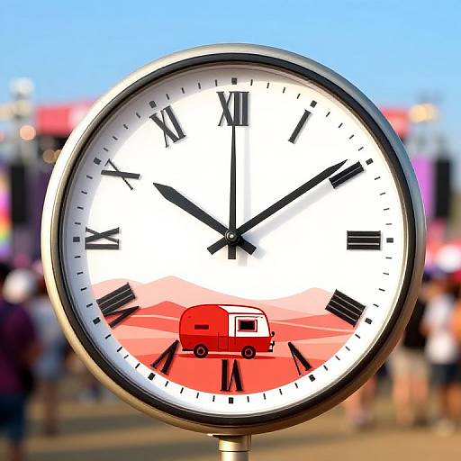 Misty Clock Face Desert Caravan