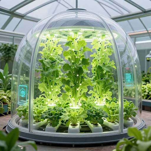 Futuristic vertical farming hydroponic dome