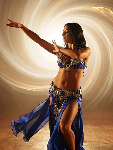 Dynamic Sapphire Belly Dance Portrait